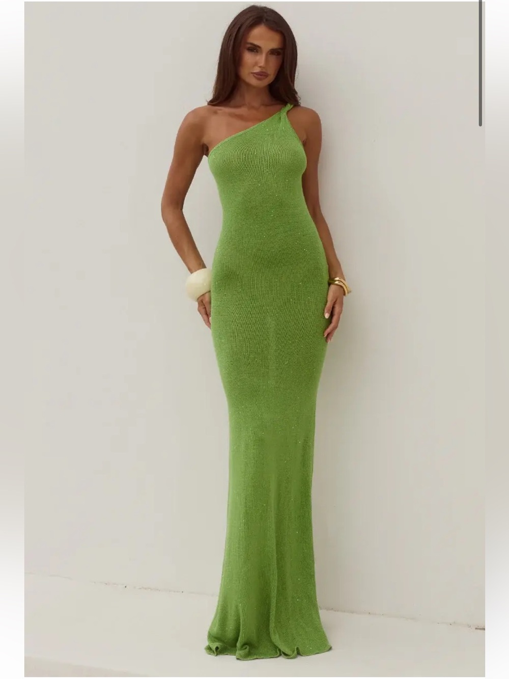 Runaway the label- DIANA ASYMMETRIC NECK MAXI DRESS - KIWI